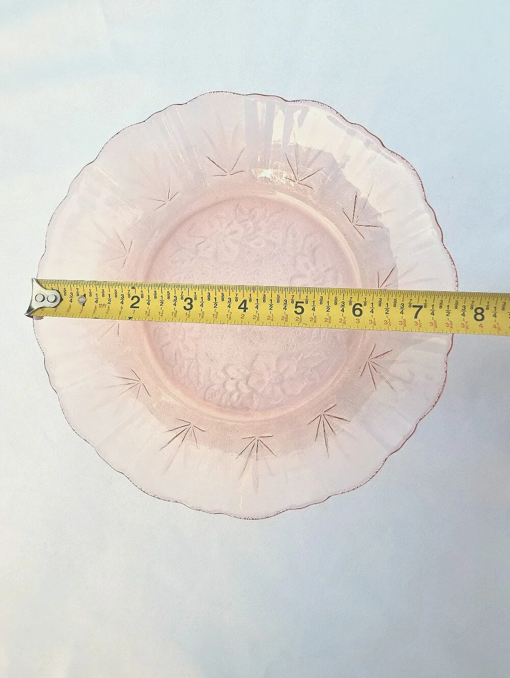 Vintage Nova Crisa Mexico Pink Glass Floral 8
